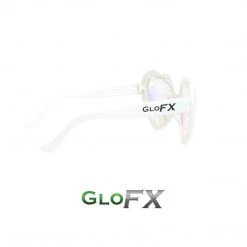 GloFX Heart Shaped Kaleidoscope Glasses - White New In
