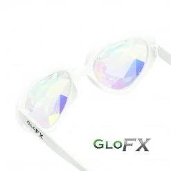 GloFX Heart Shaped Kaleidoscope Glasses - White New In