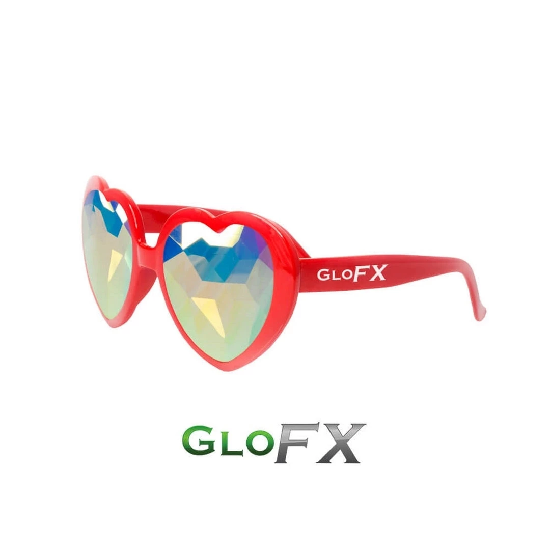 On Sale GloFX Heart Shaped Kaleidoscope Glasses - Red 4 On Sale GloFX Heart Shaped Kaleidoscope Glasses - Red
