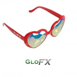 On Sale GloFX Heart Shaped Kaleidoscope Glasses - Red 12 On Sale GloFX Heart Shaped Kaleidoscope Glasses - Red