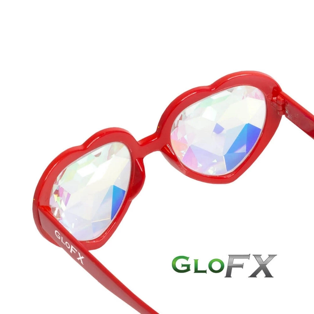 On Sale GloFX Heart Shaped Kaleidoscope Glasses - Red 7 On Sale GloFX Heart Shaped Kaleidoscope Glasses - Red