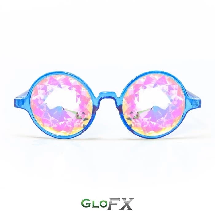 Rave Glasses & Goggles GloFX Kaleidoscope Glasses - Transparent Blue - Rainbow 3 Rave Glasses & Goggles GloFX Kaleidoscope Glasses - Transparent Blue - Rainbow