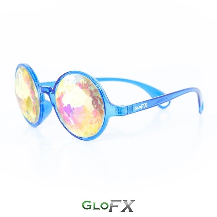 Rave Glasses & Goggles GloFX Kaleidoscope Glasses - Transparent Blue - Rainbow 4 Rave Glasses & Goggles GloFX Kaleidoscope Glasses - Transparent Blue - Rainbow