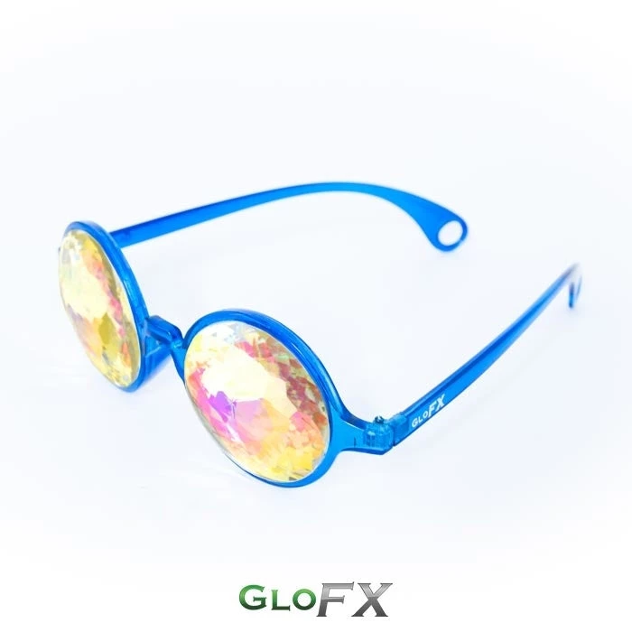 Rave Glasses & Goggles GloFX Kaleidoscope Glasses - Transparent Blue - Rainbow 6 Rave Glasses & Goggles GloFX Kaleidoscope Glasses - Transparent Blue - Rainbow
