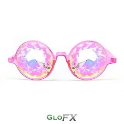 Rave Glasses & Goggles GloFX Kaleidoscope Glasses - Transparent Pink - Rainbow