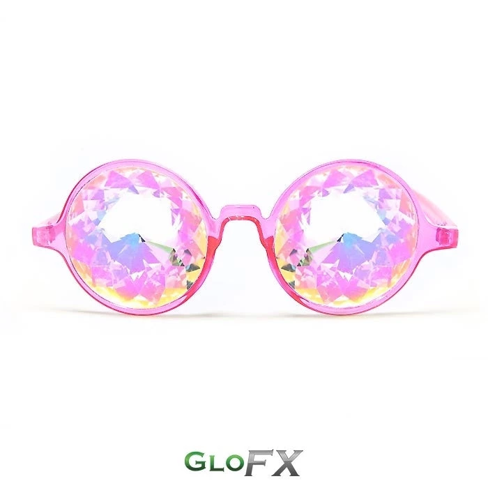 Rave Glasses & Goggles GloFX Kaleidoscope Glasses - Transparent Pink - Rainbow 3 Rave Glasses & Goggles GloFX Kaleidoscope Glasses - Transparent Pink - Rainbow