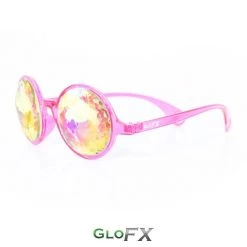 Rave Glasses & Goggles GloFX Kaleidoscope Glasses - Transparent Pink - Rainbow