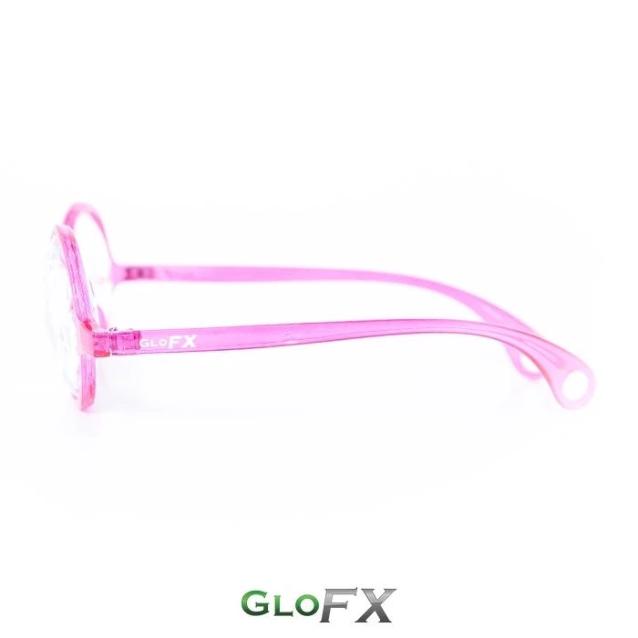 Rave Glasses & Goggles GloFX Kaleidoscope Glasses - Transparent Pink - Rainbow 5 Rave Glasses & Goggles GloFX Kaleidoscope Glasses - Transparent Pink - Rainbow