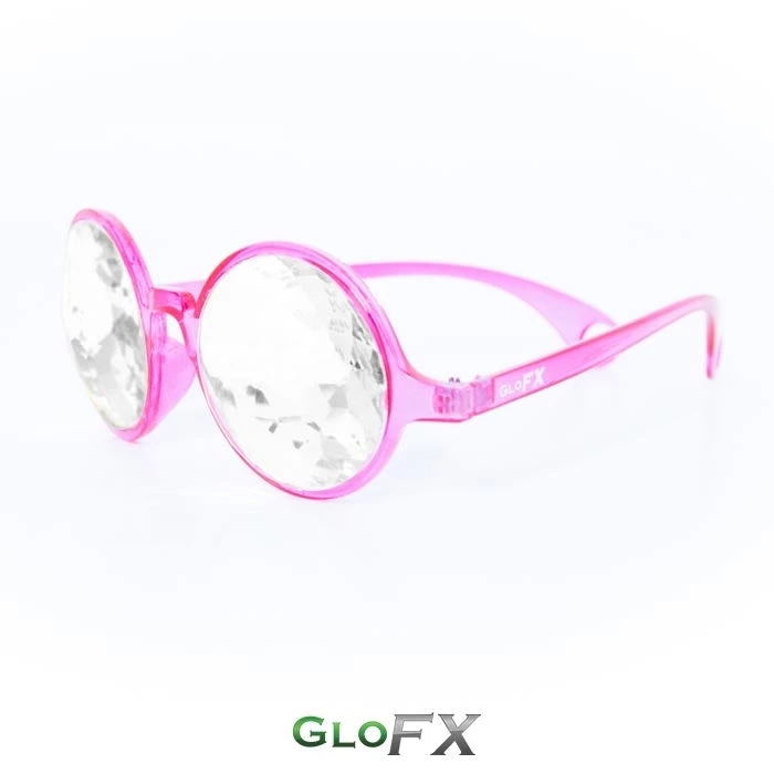 Rave Glasses & Goggles GloFX Kaleidoscope Glasses - Transparent Pink - Clear 4 Rave Glasses & Goggles GloFX Kaleidoscope Glasses - Transparent Pink - Clear