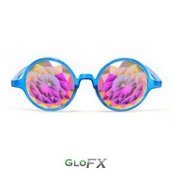 GloFX Kaleidoscope Glasses - Transparent Blue - Rainbow Fractal