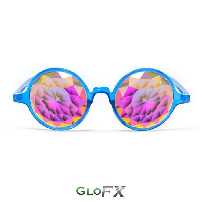 GloFX Kaleidoscope Glasses - Transparent Blue - Rainbow Fractal 3 GloFX Kaleidoscope Glasses - Transparent Blue - Rainbow Fractal