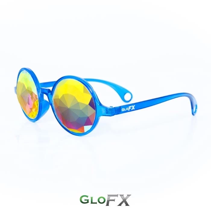 GloFX Kaleidoscope Glasses - Transparent Blue - Rainbow Fractal 4 GloFX Kaleidoscope Glasses - Transparent Blue - Rainbow Fractal
