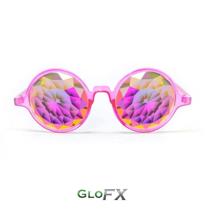 GloFX Kaleidoscope Glasses - Transparent Pink - Rainbow Fractal Rave Glasses & Goggles 3 GloFX Kaleidoscope Glasses - Transparent Pink - Rainbow Fractal Rave Glasses & Goggles