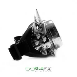 GloFX Kaleidoscope Goggles - Chrome Spike - Rainbow Wormhole Rave Glasses & Goggles