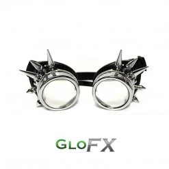 On Sale GloFX Diffraction Goggles - Chrome Spike - Clear