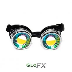 GloFX Kaleidoscope Goggles - Chrome - Rainbow Wormhole Rave Glasses & Goggles
