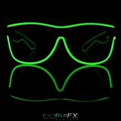 Rave Glasses & Goggles GloFX Black Sunglasses With Green Luminescence