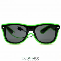 Rave Glasses & Goggles GloFX Black Sunglasses With Green Luminescence 12 Rave Glasses & Goggles GloFX Black Sunglasses With Green Luminescence