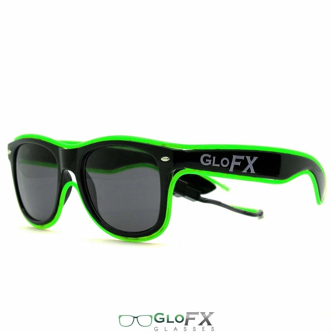 Rave Glasses & Goggles GloFX Black Sunglasses With Green Luminescence 8 Rave Glasses & Goggles GloFX Black Sunglasses With Green Luminescence