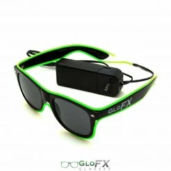 Rave Glasses & Goggles GloFX Black Sunglasses With Green Luminescence 15 Rave Glasses & Goggles GloFX Black Sunglasses With Green Luminescence