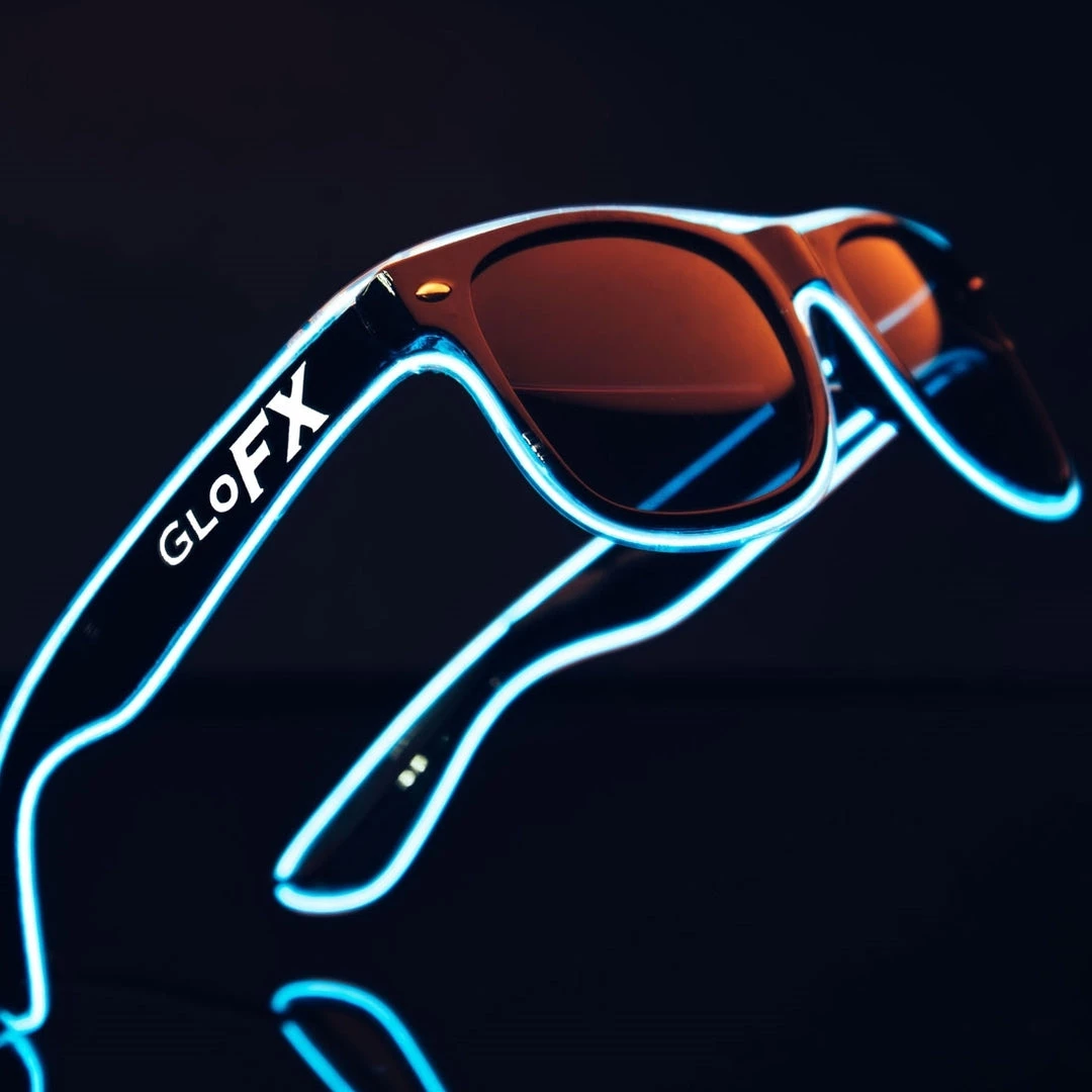 GloFX Black Sunglasses With Blue Luminescence Rave Glasses & Goggles 3 GloFX Black Sunglasses With Blue Luminescence Rave Glasses & Goggles