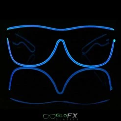 GloFX Black Sunglasses With Blue Luminescence Rave Glasses & Goggles