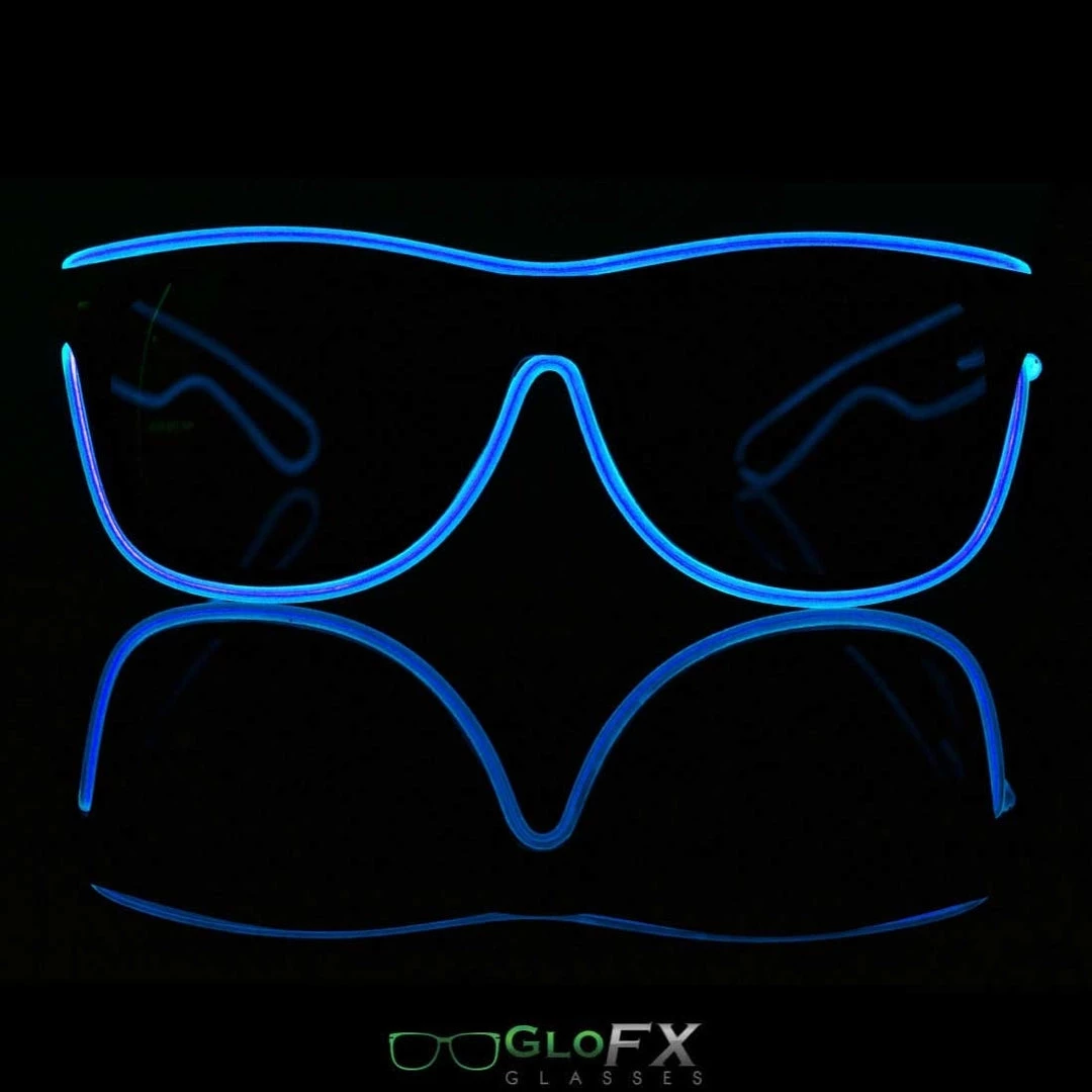 GloFX Black Sunglasses With Blue Luminescence Rave Glasses & Goggles 4 GloFX Black Sunglasses With Blue Luminescence Rave Glasses & Goggles
