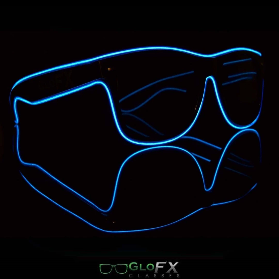 GloFX Black Sunglasses With Blue Luminescence Rave Glasses & Goggles 5 GloFX Black Sunglasses With Blue Luminescence Rave Glasses & Goggles