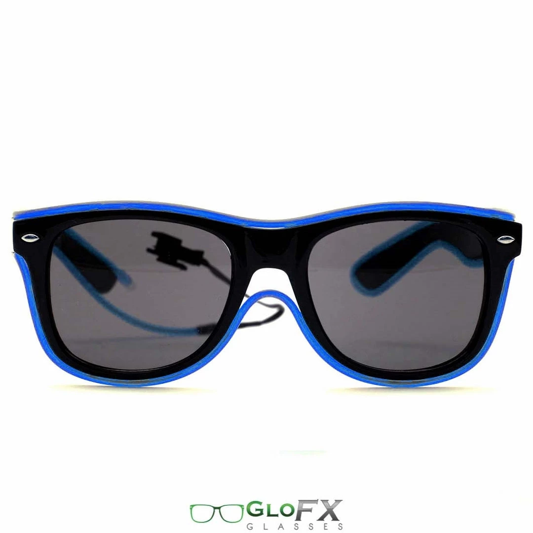 GloFX Black Sunglasses With Blue Luminescence Rave Glasses & Goggles 6 GloFX Black Sunglasses With Blue Luminescence Rave Glasses & Goggles