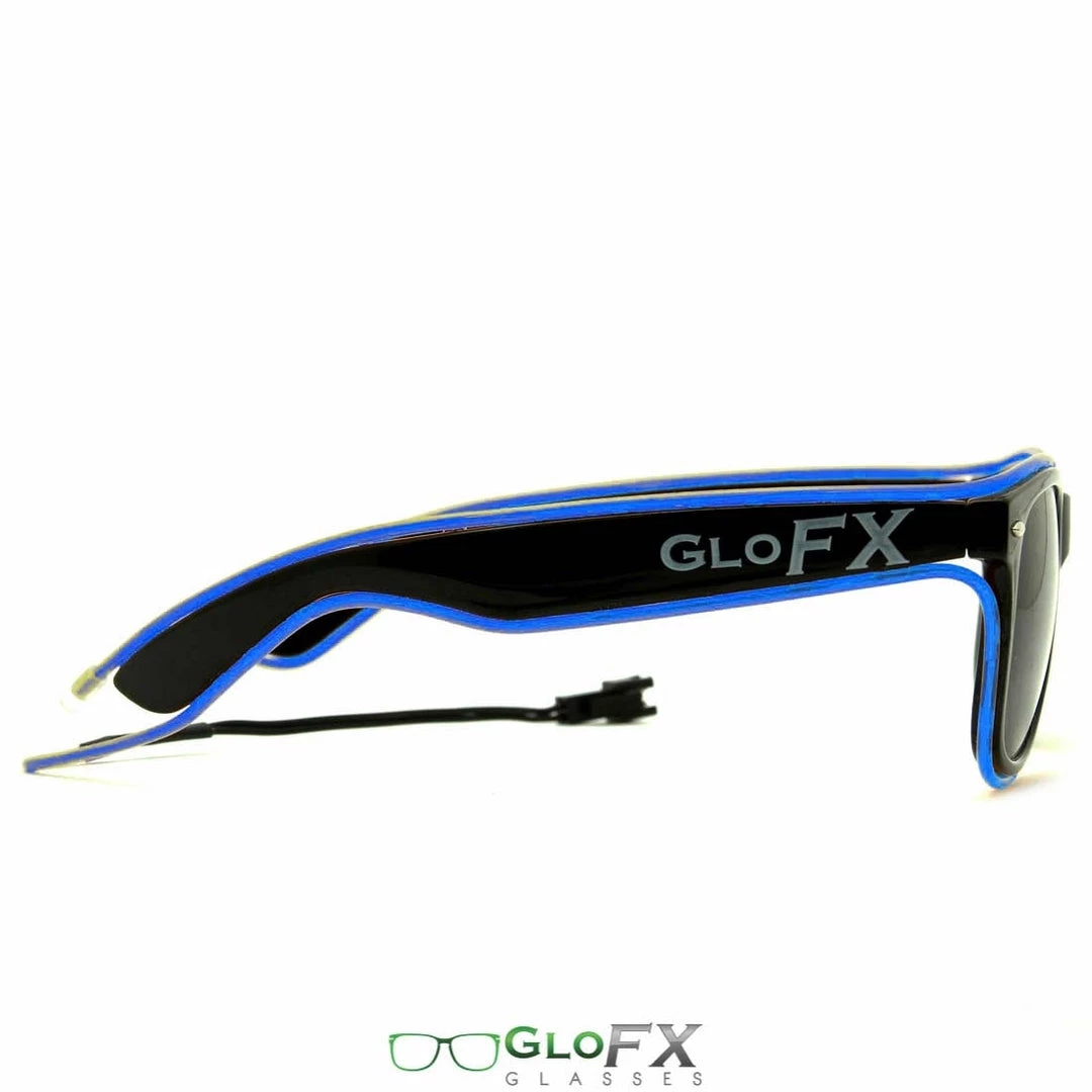 GloFX Black Sunglasses With Blue Luminescence Rave Glasses & Goggles 7 GloFX Black Sunglasses With Blue Luminescence Rave Glasses & Goggles