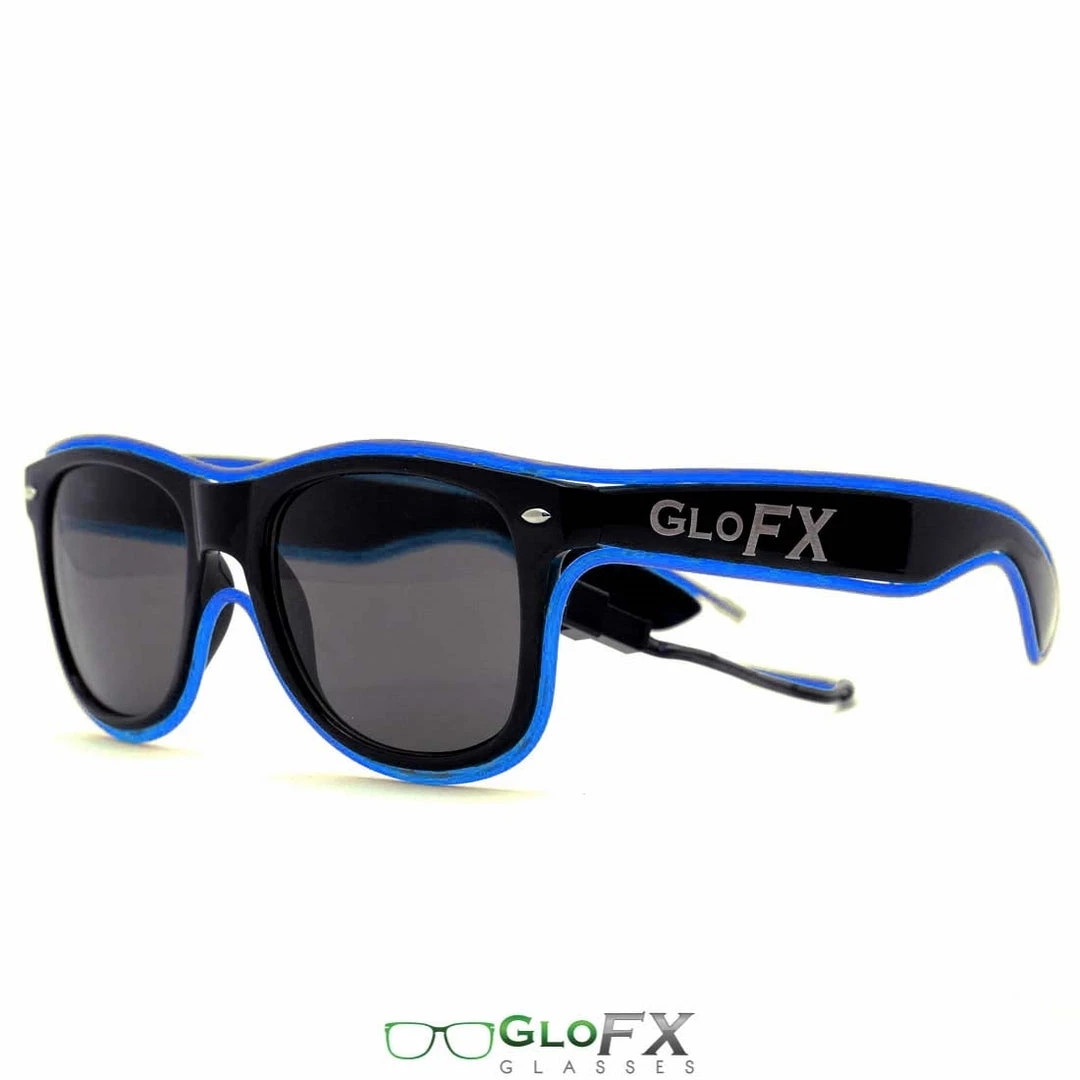GloFX Black Sunglasses With Blue Luminescence Rave Glasses & Goggles 8 GloFX Black Sunglasses With Blue Luminescence Rave Glasses & Goggles