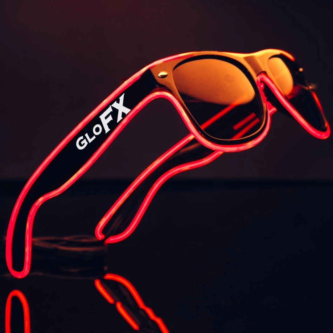 GloFX Black Sunglasses With Red Luminescence 3 GloFX Black Sunglasses With Red Luminescence