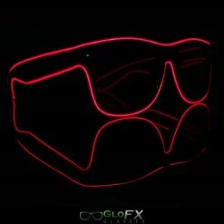 GloFX Black Sunglasses With Red Luminescence
