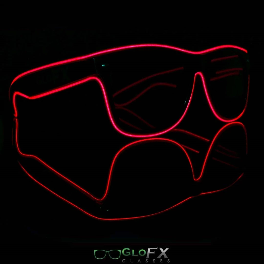 GloFX Black Sunglasses With Red Luminescence 4 GloFX Black Sunglasses With Red Luminescence