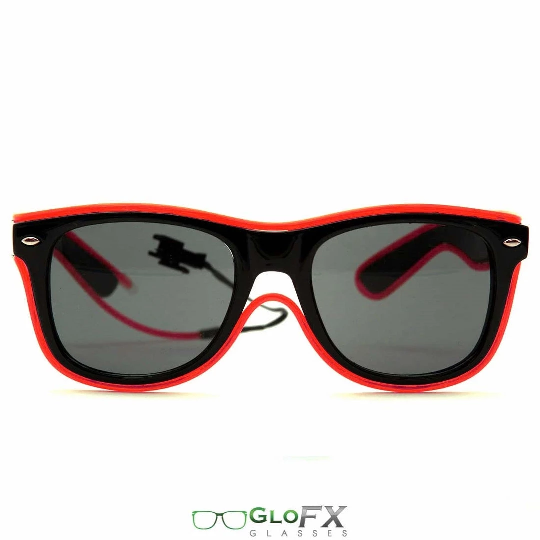 GloFX Black Sunglasses With Red Luminescence 5 GloFX Black Sunglasses With Red Luminescence