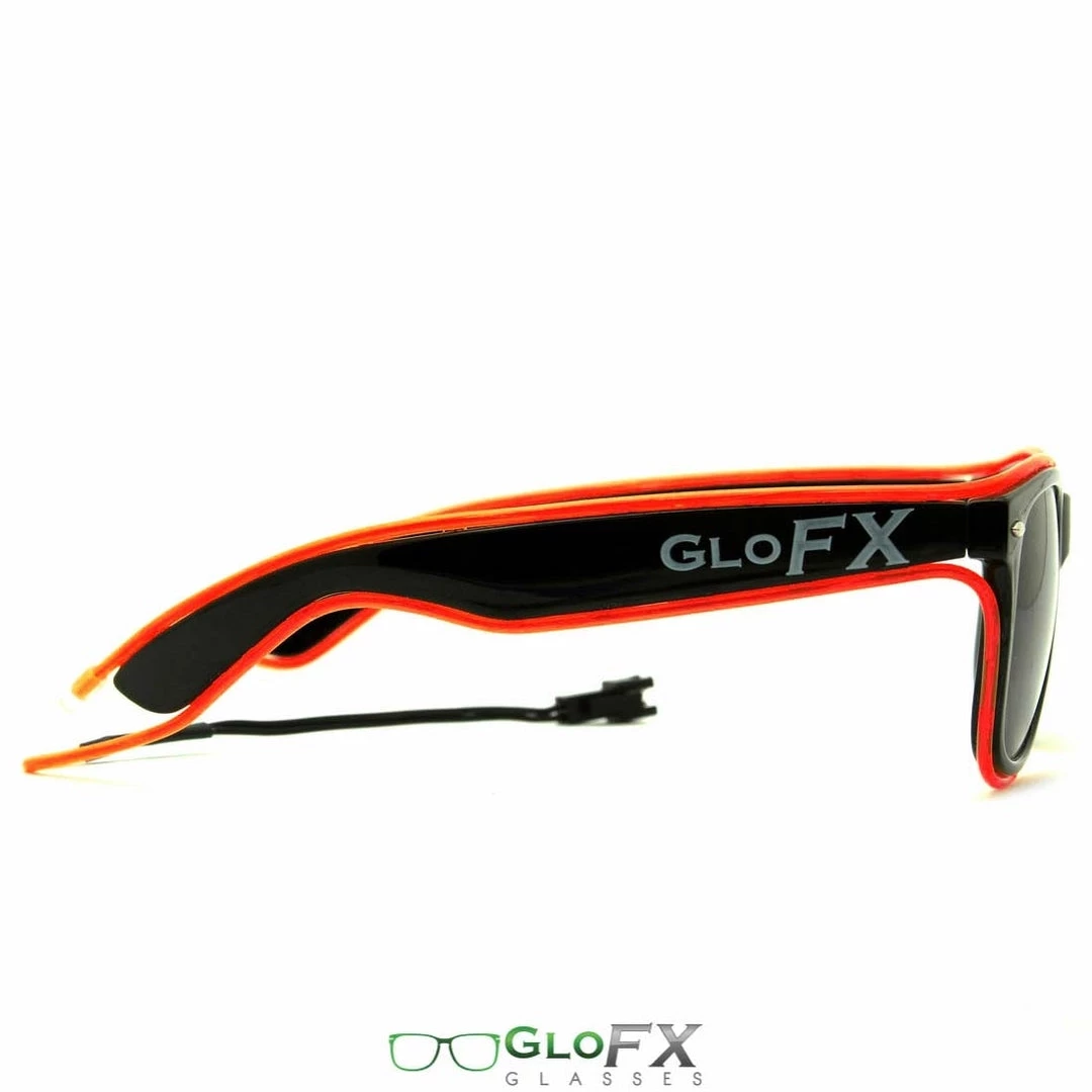 GloFX Black Sunglasses With Red Luminescence 6 GloFX Black Sunglasses With Red Luminescence