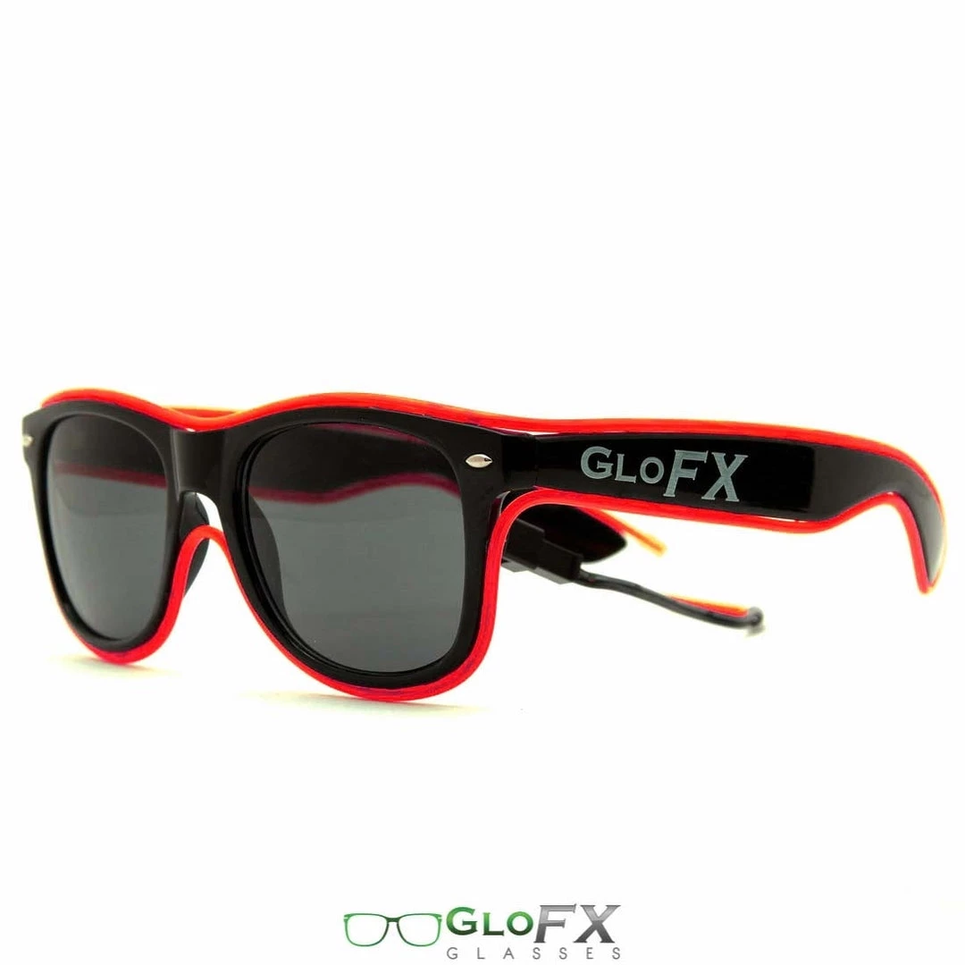 GloFX Black Sunglasses With Red Luminescence 7 GloFX Black Sunglasses With Red Luminescence
