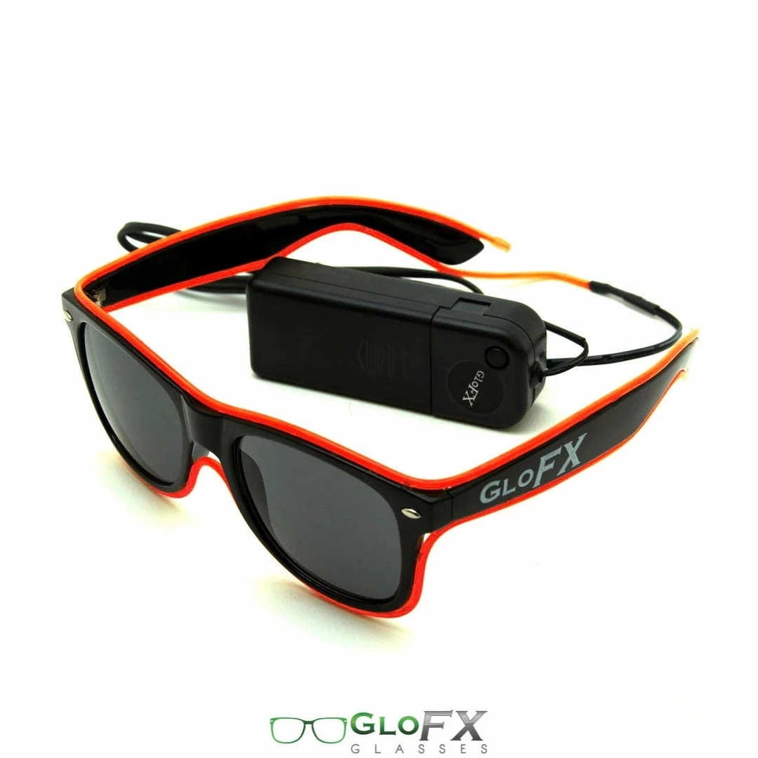 GloFX Black Sunglasses With Red Luminescence 8 GloFX Black Sunglasses With Red Luminescence