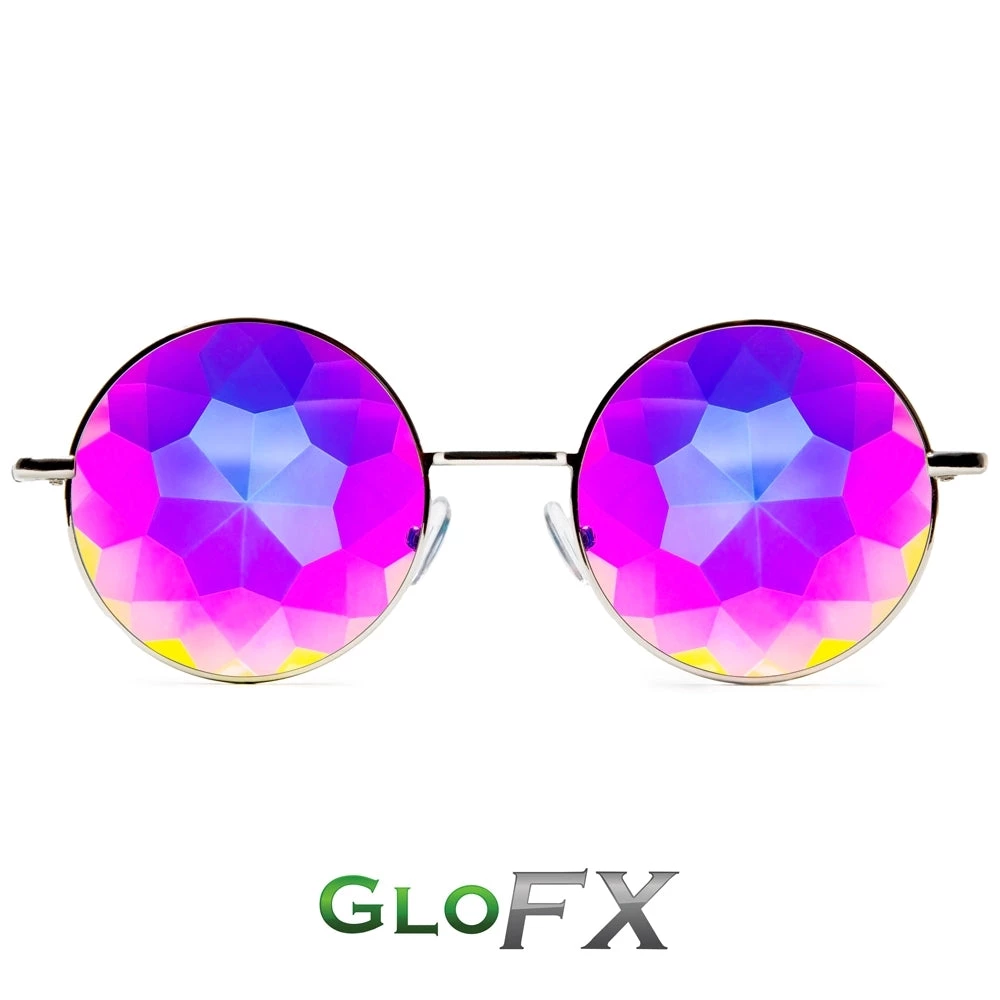 GloFX Imagine Kaleidoscope Glasses - Silver New In 3 GloFX Imagine Kaleidoscope Glasses - Silver New In
