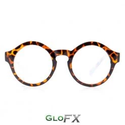 On Sale GloFX Round Tortoise Shell Diffraction Glasses - Clear
