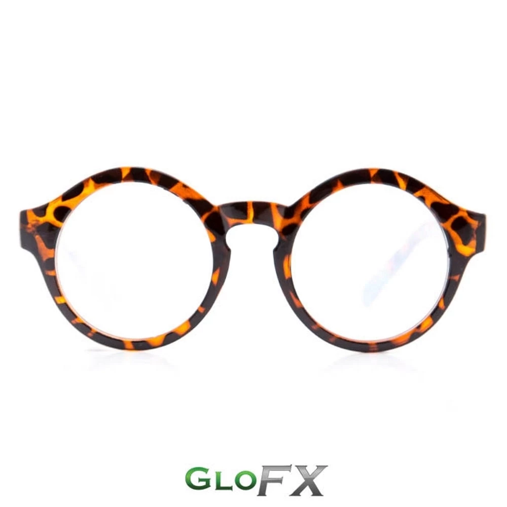 On Sale GloFX Round Tortoise Shell Diffraction Glasses - Clear 3 On Sale GloFX Round Tortoise Shell Diffraction Glasses - Clear