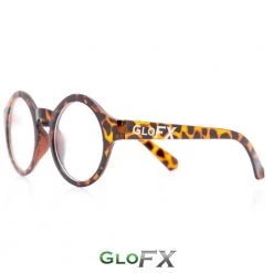 On Sale GloFX Round Tortoise Shell Diffraction Glasses - Clear