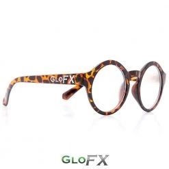 On Sale GloFX Round Tortoise Shell Diffraction Glasses - Clear 10 On Sale GloFX Round Tortoise Shell Diffraction Glasses - Clear