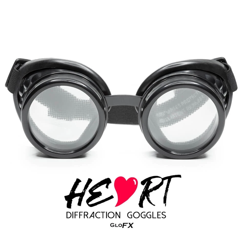 GloFX Heart Effect Diffraction Goggles - Black 3 GloFX Heart Effect Diffraction Goggles - Black