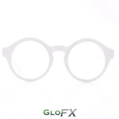 GloFX Round Diffraction Glasses - White - Clear On Sale