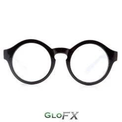 On Sale GloFX Round Diffraction Glasses - Black - Clear