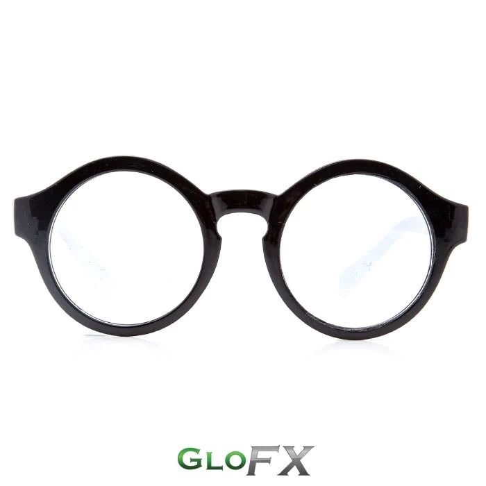 On Sale GloFX Round Diffraction Glasses - Black - Clear 3 On Sale GloFX Round Diffraction Glasses - Black - Clear