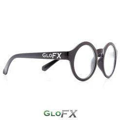 On Sale GloFX Round Diffraction Glasses - Black - Clear
