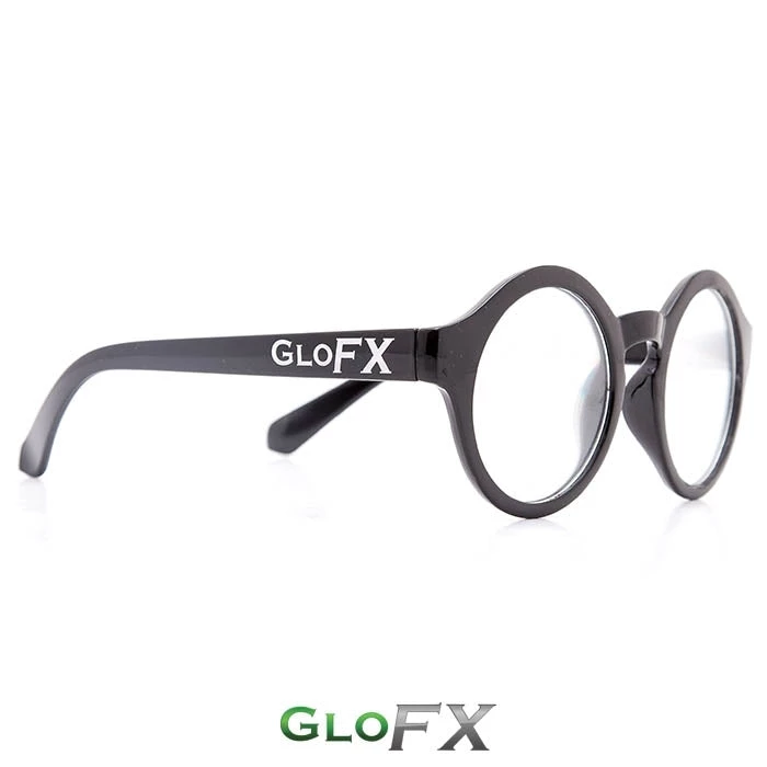 On Sale GloFX Round Diffraction Glasses - Black - Clear 4 On Sale GloFX Round Diffraction Glasses - Black - Clear