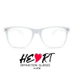 GloFX Heart Effect Diffraction Glasses - White